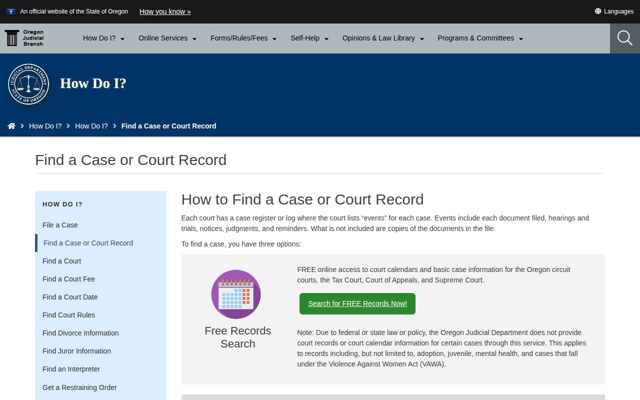 Oregon court record page for Lincoln County arrest news follow-up